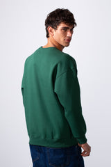 Men's Yes Print Oversize Round Neck Sweatshirt