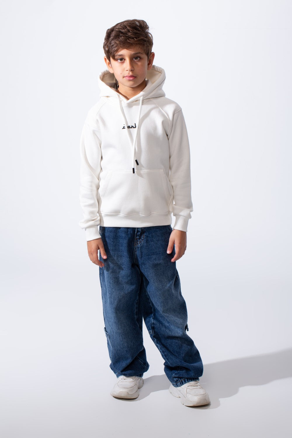Boy's Melton Oversize Back Graphic Print Hooded Sweatshirt