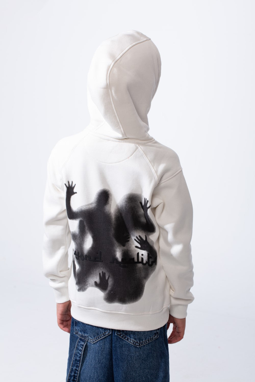 Boy's Melton Oversize Back Graphic Print Hooded Sweatshirt