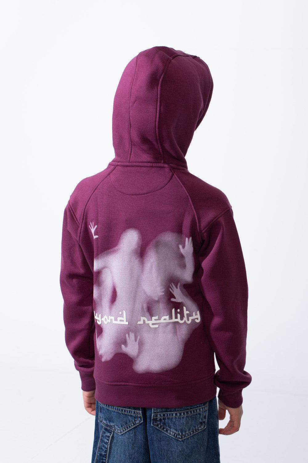 Boy's Melton Oversize Back Graphic Print Hooded Sweatshirt