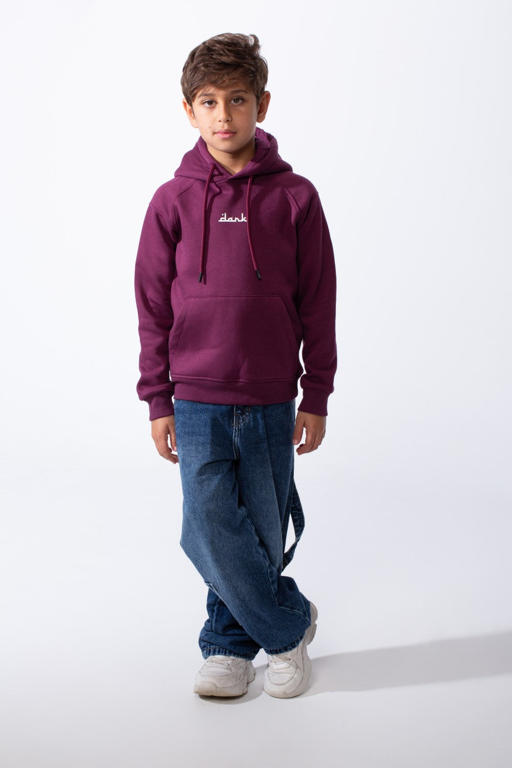 Boy's Melton Oversize Back Graphic Print Hooded Sweatshirt