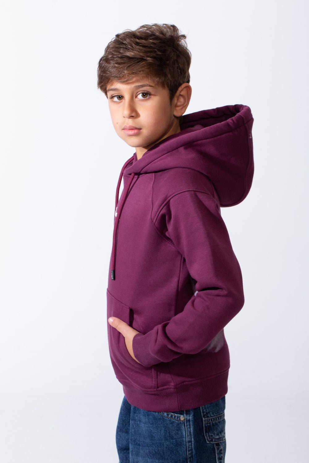 Boy's Melton Oversize Back Graphic Print Hooded Sweatshirt