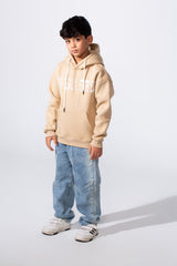 Boy's Hooded Sweatshirt With Front Print Kangaroo Pocket Long Sleeve Oversize Tomato Store