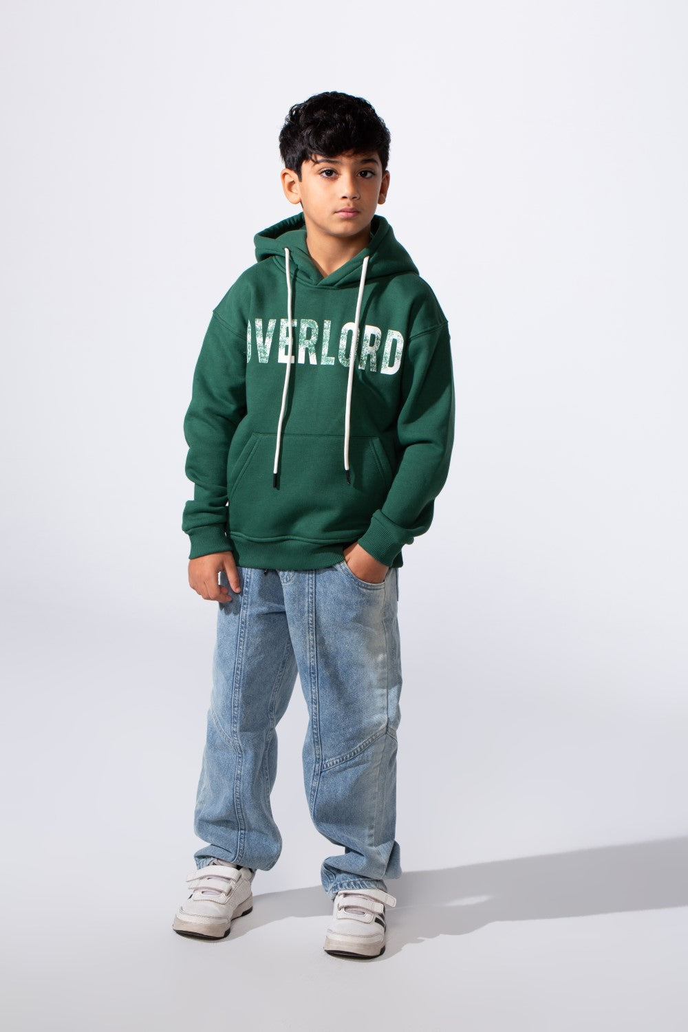 Boy's Hooded Sweatshirt With Front Print Kangaroo Pocket Long Sleeve Oversize Tomato Store