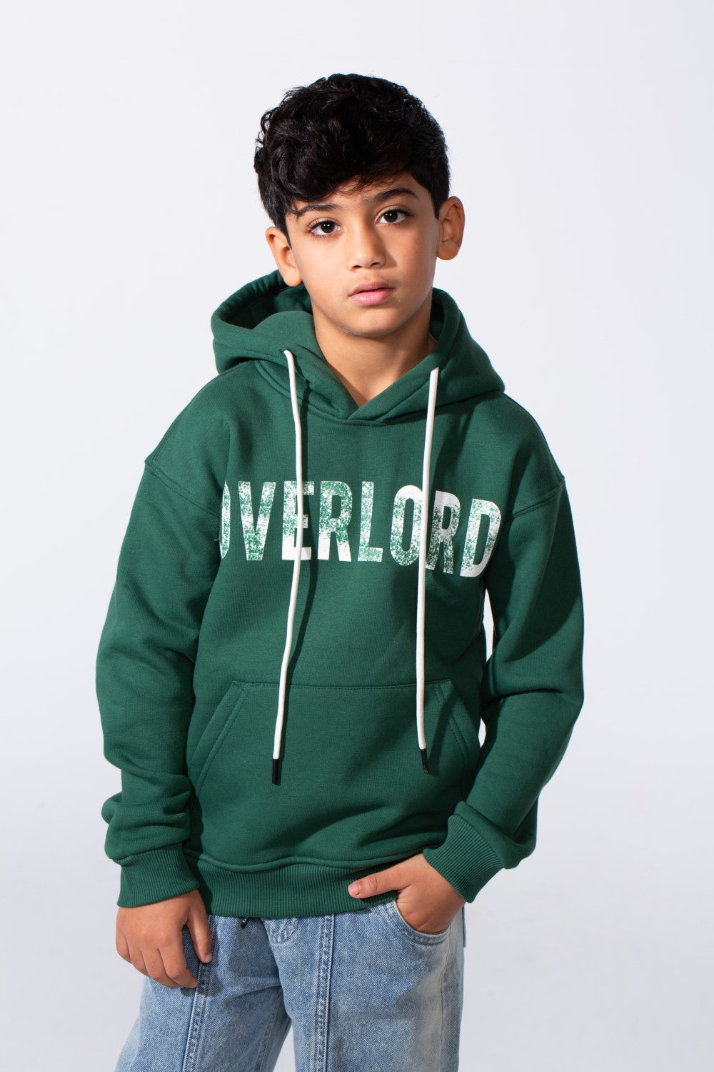 Boy's Hooded Sweatshirt With Front Print Kangaroo Pocket Long Sleeve Oversize Tomato Store