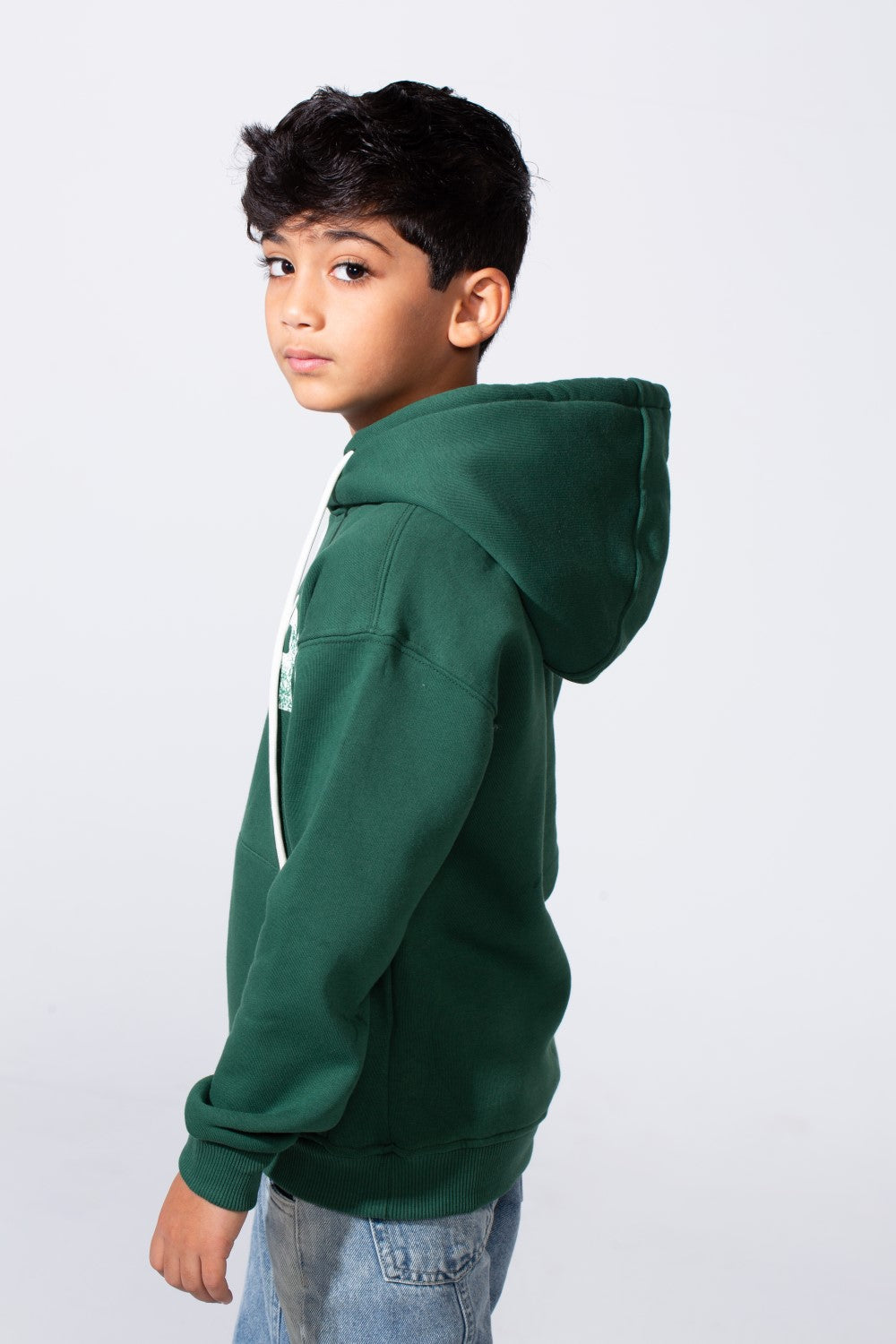 Boy's Hooded Sweatshirt With Front Print Kangaroo Pocket Long Sleeve Oversize Tomato Store