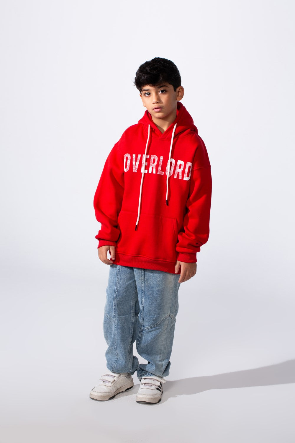 Boy's Hooded Sweatshirt With Front Print Kangaroo Pocket Long Sleeve Oversize Tomato Store