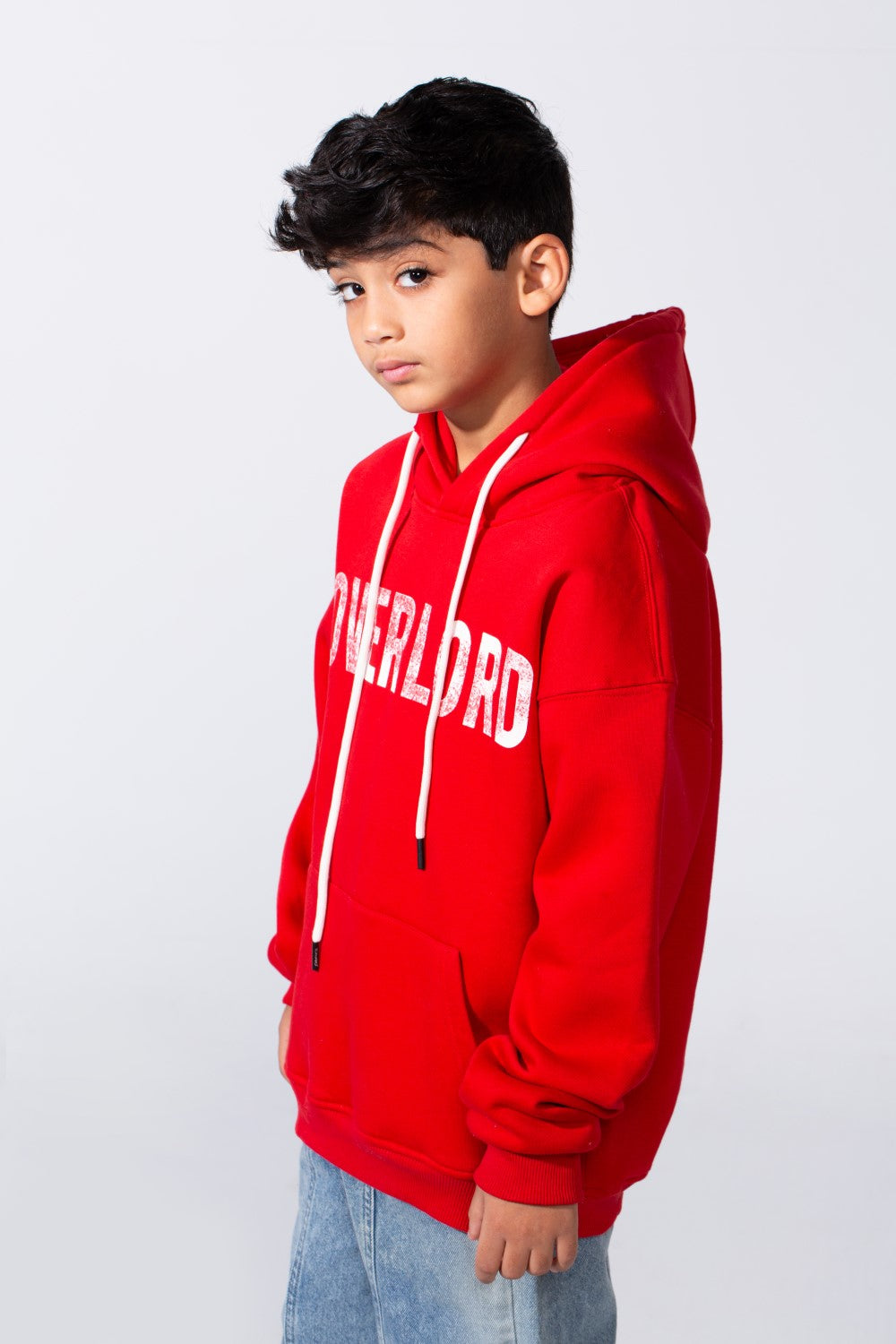 Boy's Hooded Sweatshirt With Front Print Kangaroo Pocket Long Sleeve Oversize Tomato Store