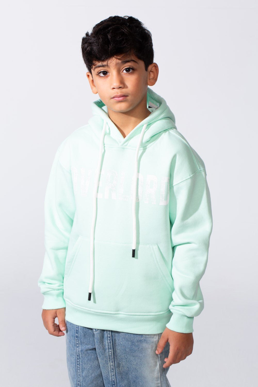 Boy's Hooded Sweatshirt With Front Print Kangaroo Pocket Long Sleeve Oversize Tomato Store