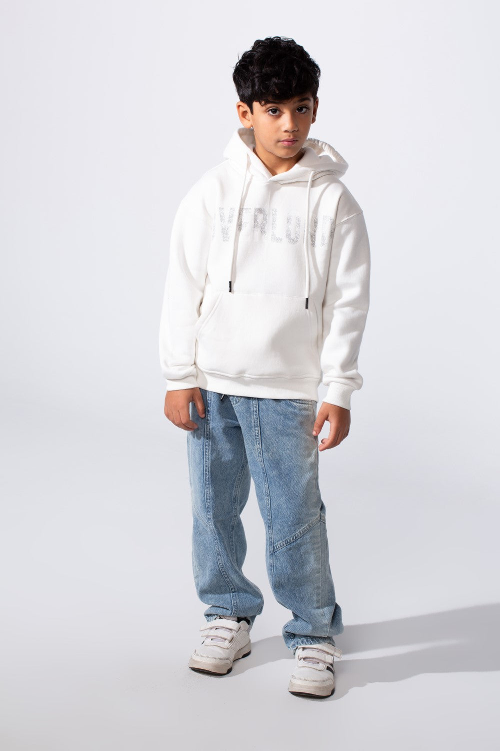 Boy's Hooded Sweatshirt With Front Print Kangaroo Pocket Long Sleeve Oversize Tomato Store