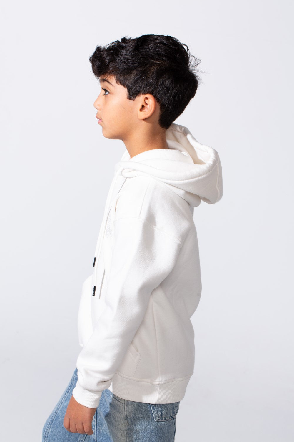 Boy's Hooded Sweatshirt With Front Print Kangaroo Pocket Long Sleeve Oversize Tomato Store