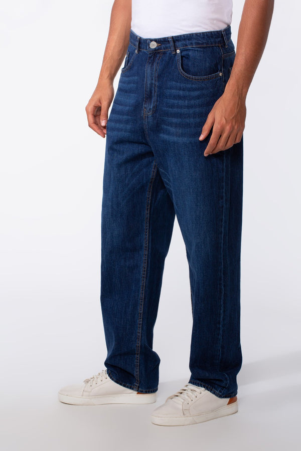 Men's Vintage Effect Straight Essential Jeans Pants