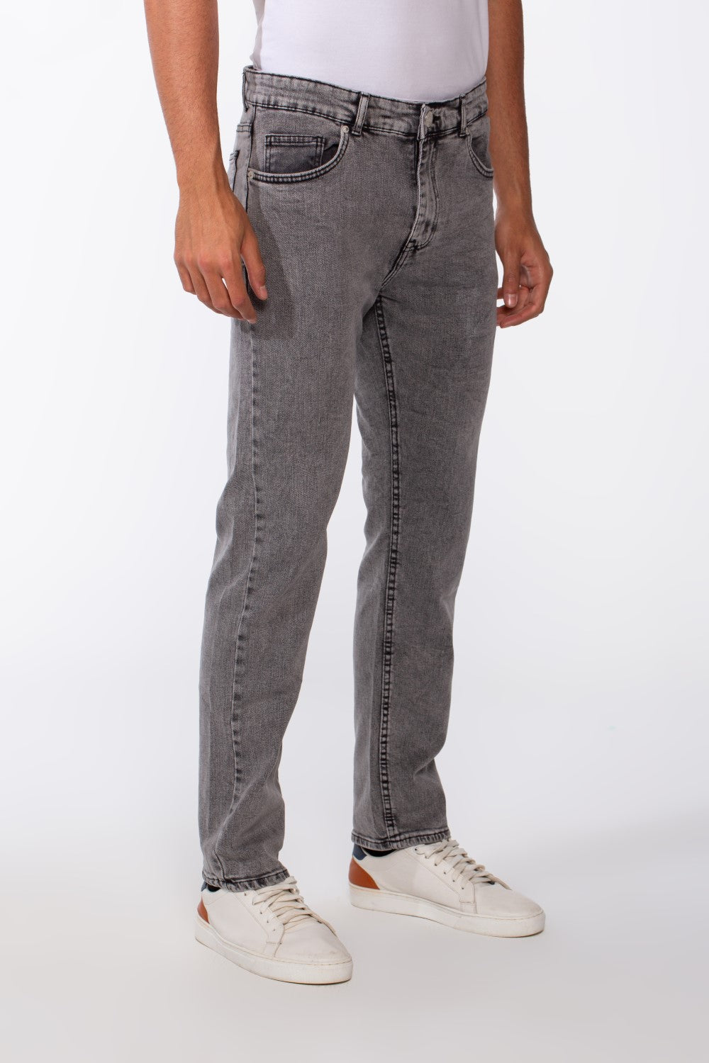 Men's Vintage Effect Straight Essential Jeans Pants