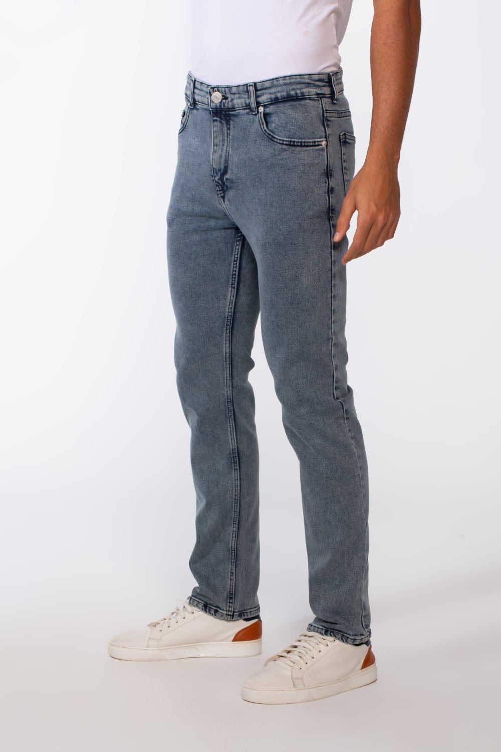 Men's Vintage Effect Straight Essential Jeans Pants