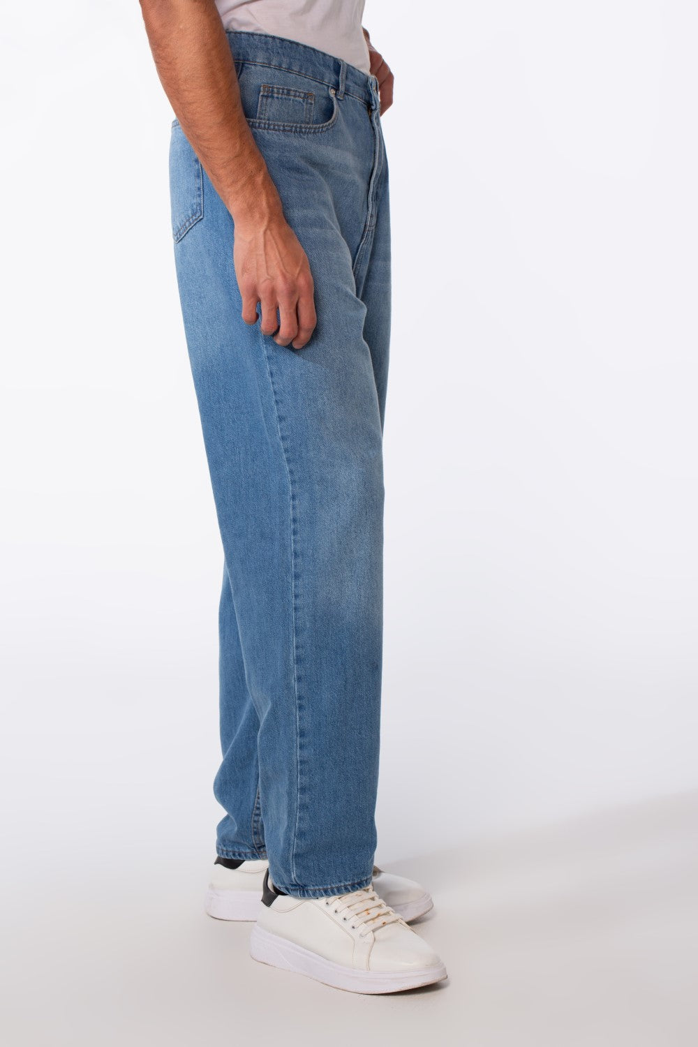 Men's Vintage Effect Straight Essential Jeans Pants