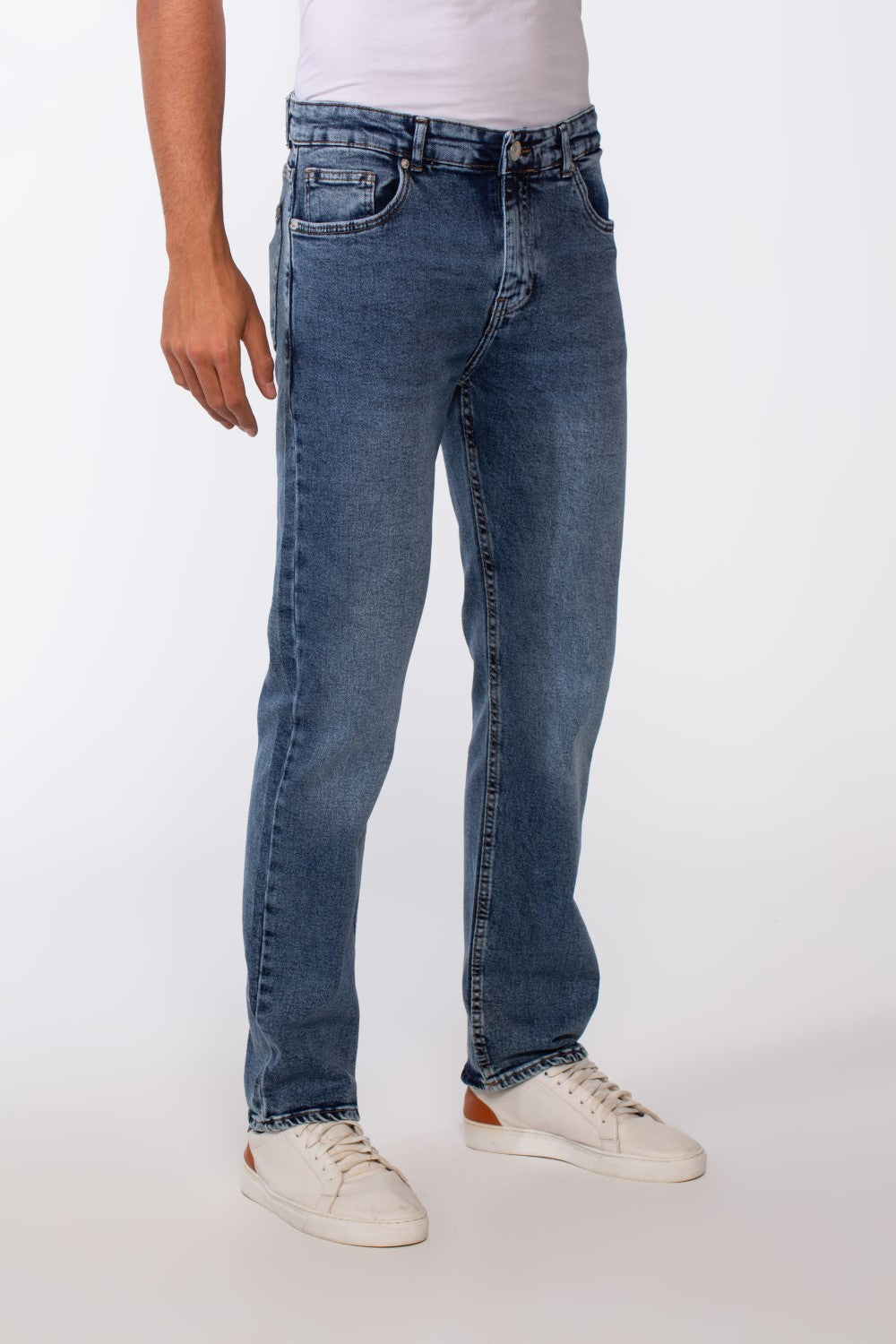 Men's Vintage Effect Straight Essential Jeans Pants
