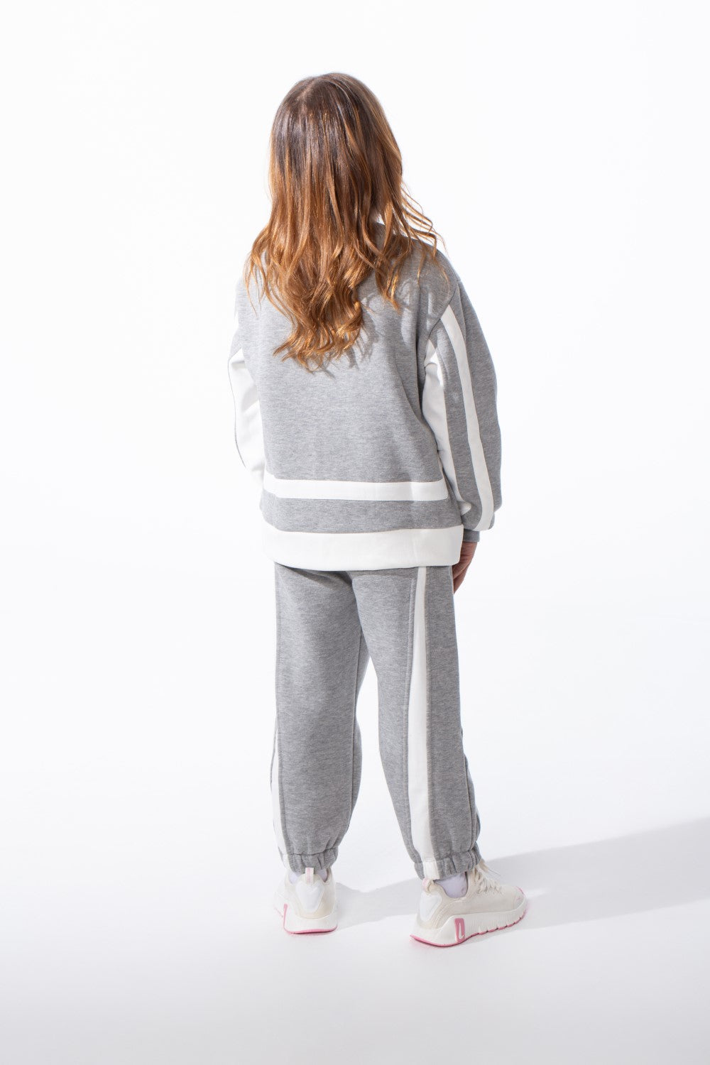Girl's Tomato Store Slim Fit Melton Outfit Contrast Stripe Panel