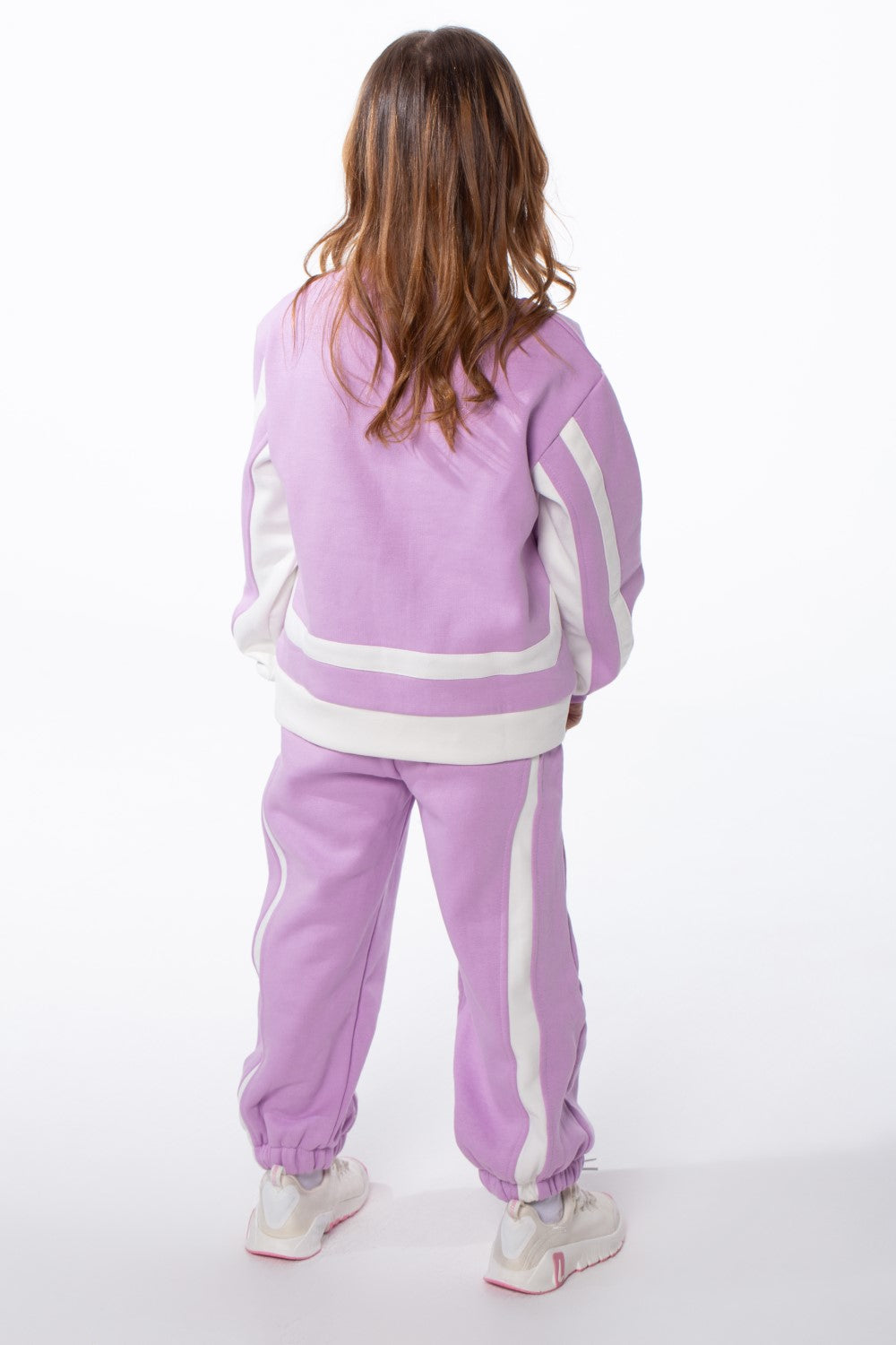 Girl's Tomato Store Slim Fit Melton Outfit Contrast Stripe Panel