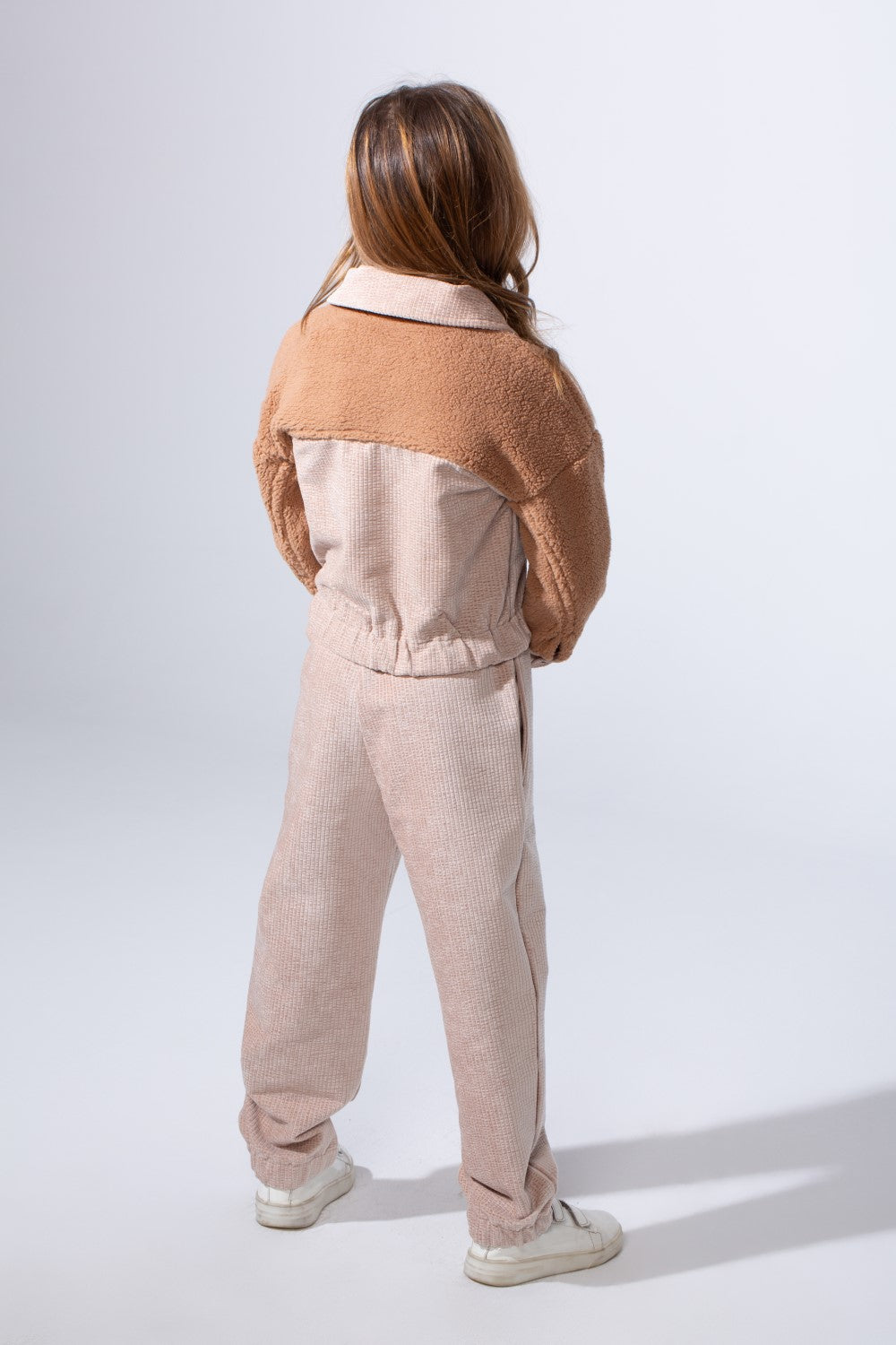 Girl's Two-Pieces With Mix Textured Fabric Classics Collar Button Down Two Chest Pockets Trendy Layered Modern Outfit
