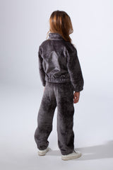 Girl's Tomato Store High Neck Quarter-Zip Slim Fit Melton Outfit
