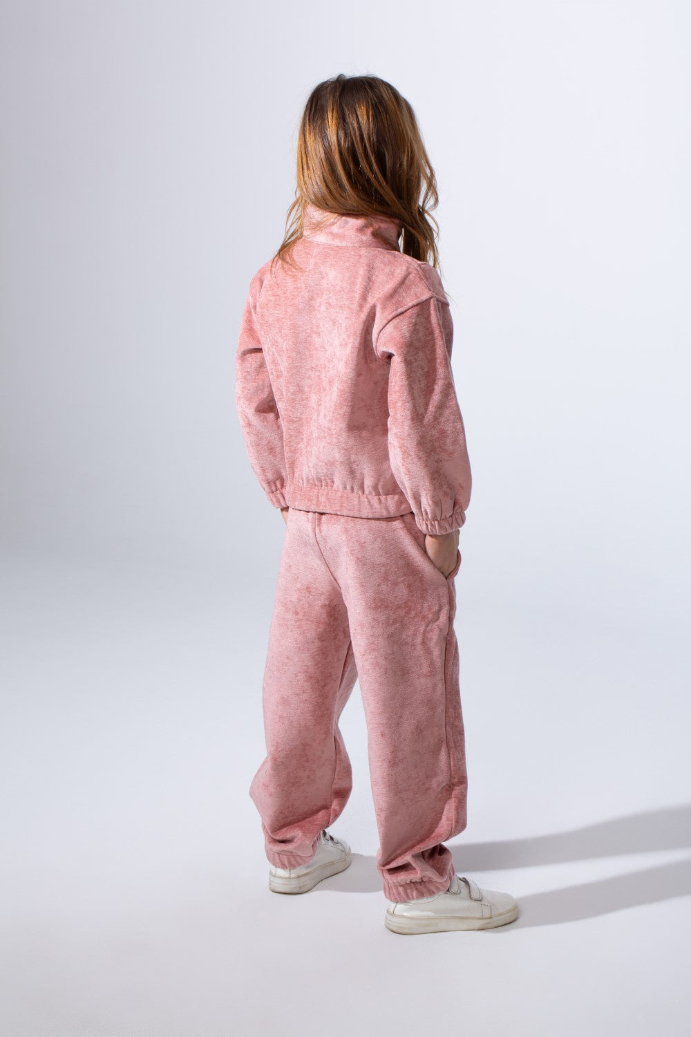 Girl's Tomato Store High Neck Quarter-Zip Slim Fit Melton Outfit