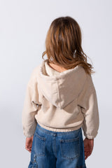 Girl's Tomato Store Slim Fit Sweatshirt Hooded Design Heart Zip Pull