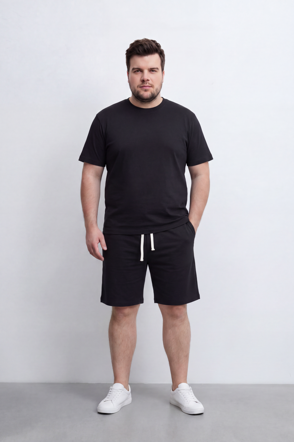 Men's Tomato Store Summer Soft Interlock Co-Ord Set Clean Monochrome Design Big Size Outfit