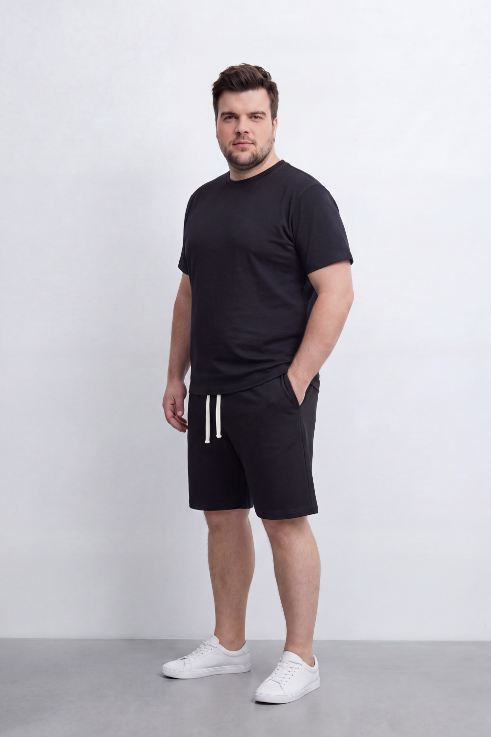 Men's Tomato Store Summer Soft Interlock Co-Ord Set Clean Monochrome Design Big Size Outfit
