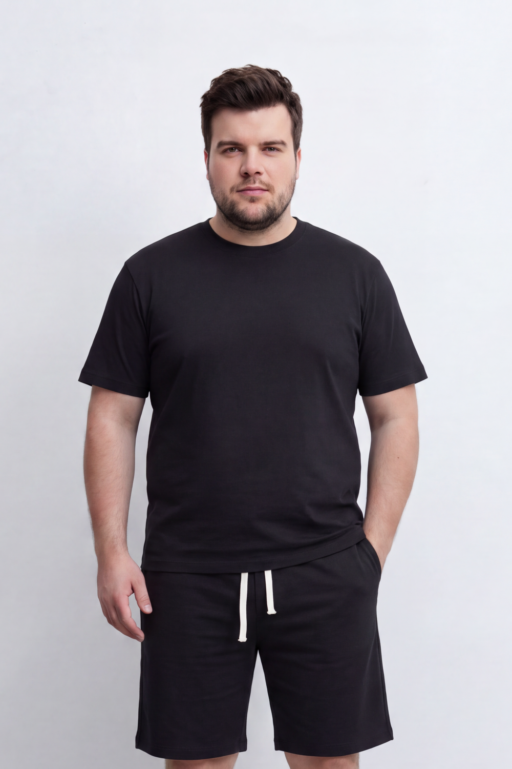 Men's Tomato Store Summer Soft Interlock Co-Ord Set Clean Monochrome Design Big Size Outfit