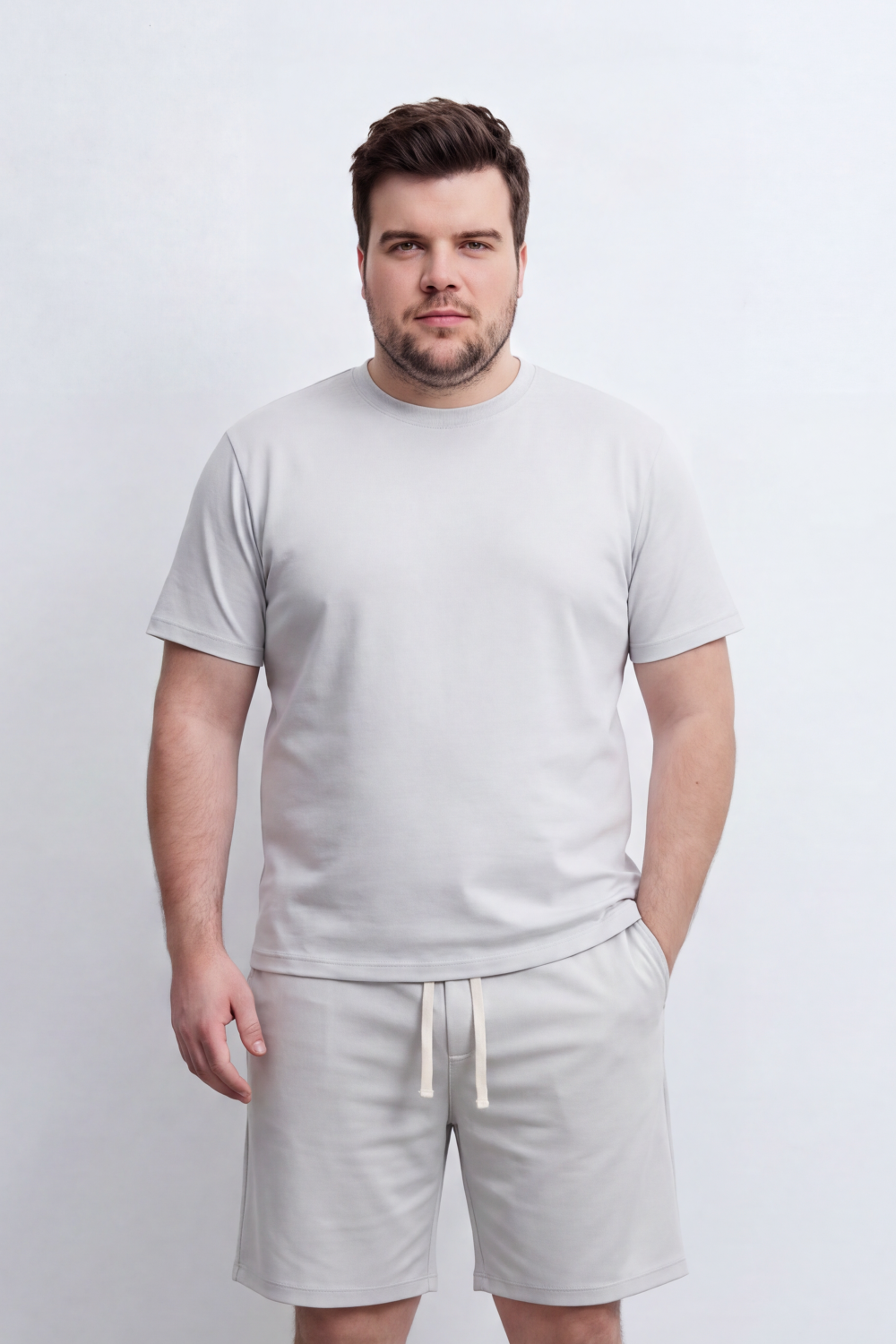 Men's Tomato Store Summer Soft Interlock Co-Ord Set Clean Monochrome Design Big Size Outfit