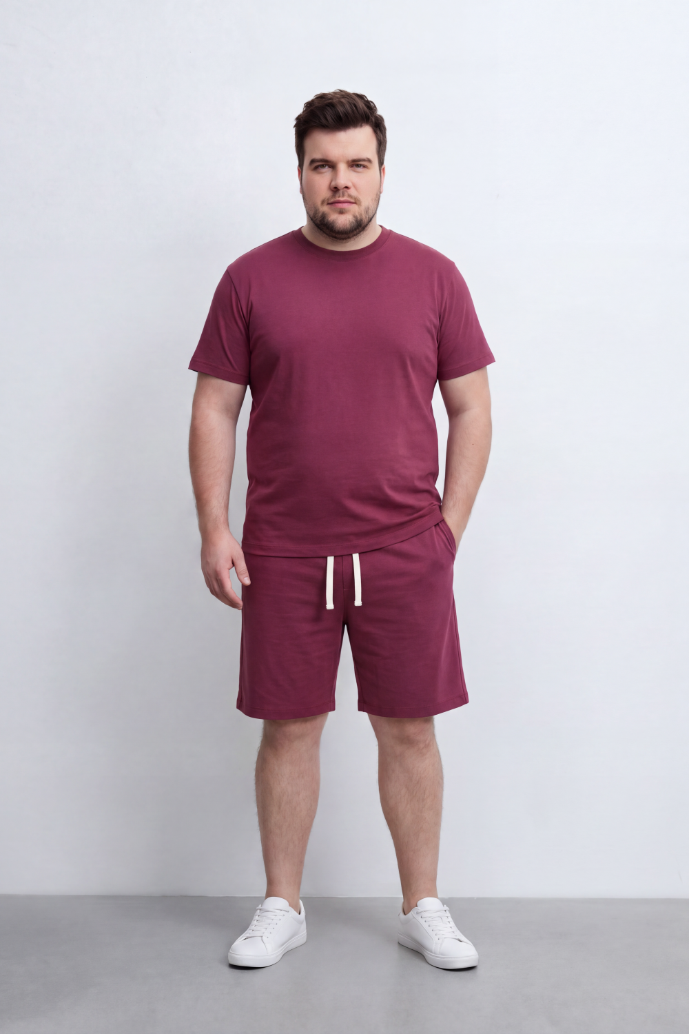 Men's Tomato Store Summer Soft Interlock Co-Ord Set Clean Monochrome Design Big Size Outfit