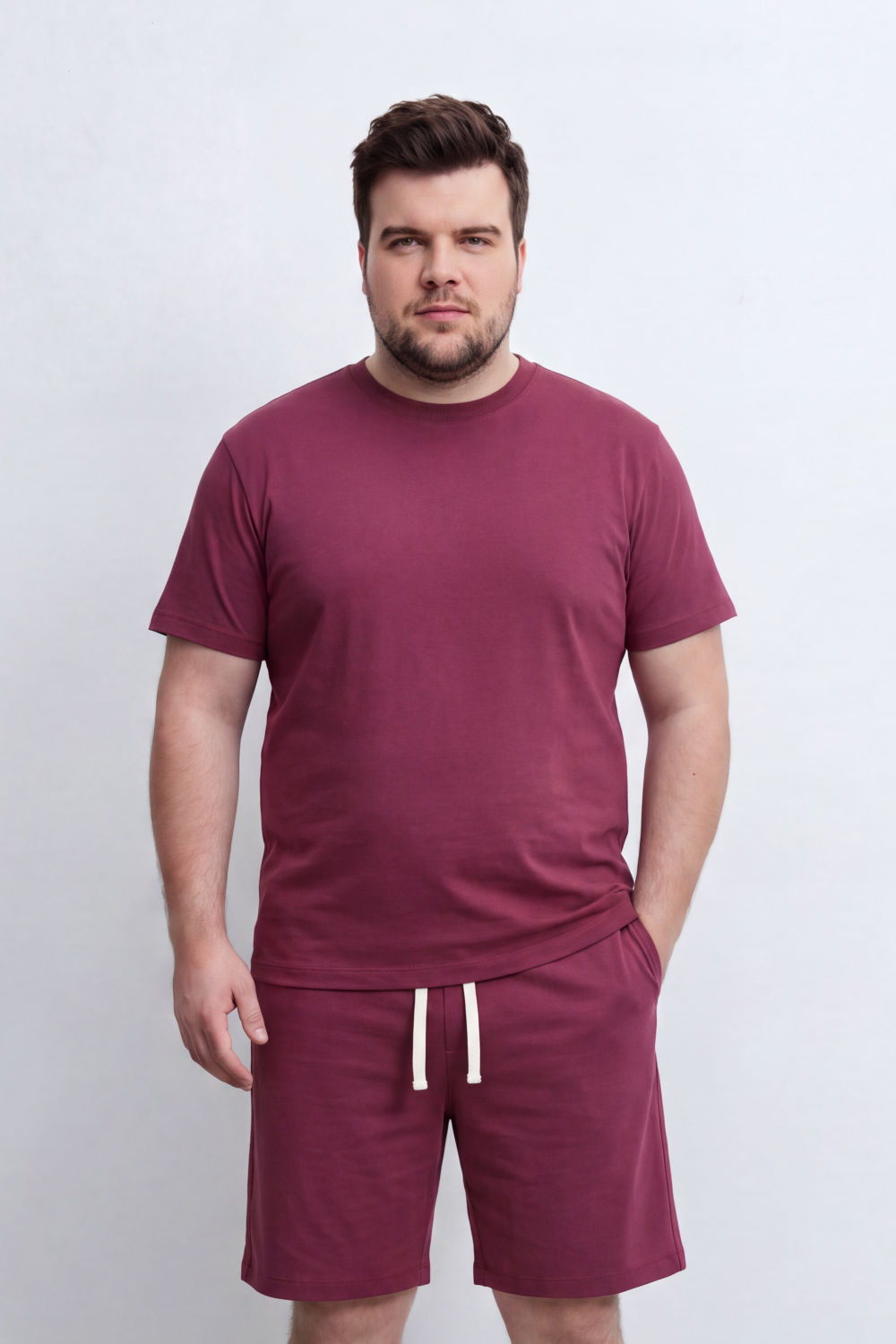 Men's Tomato Store Summer Soft Interlock Co-Ord Set Clean Monochrome Design Big Size Outfit