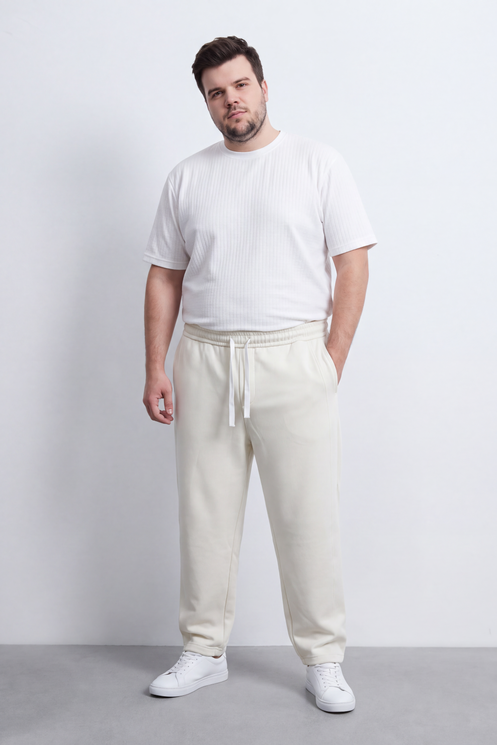 Men's Tomato Store Sweatpants Elastic Drawstring Waist Side Logo Detail Big Size