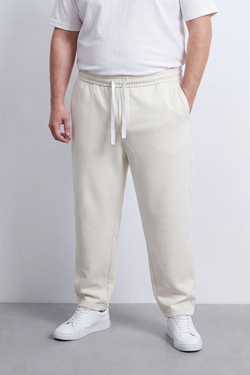 Men's Tomato Store Sweatpants Elastic Drawstring Waist Side Logo Detail Big Size
