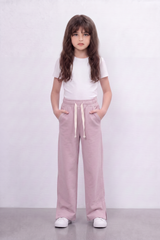 Girl's Tomato Store Pants Elastic Drawstring Waist Side Pocket Detail
