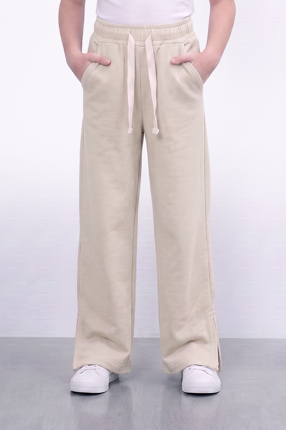 Girl's Tomato Store Pants Elastic Drawstring Waist Side Pocket Detail