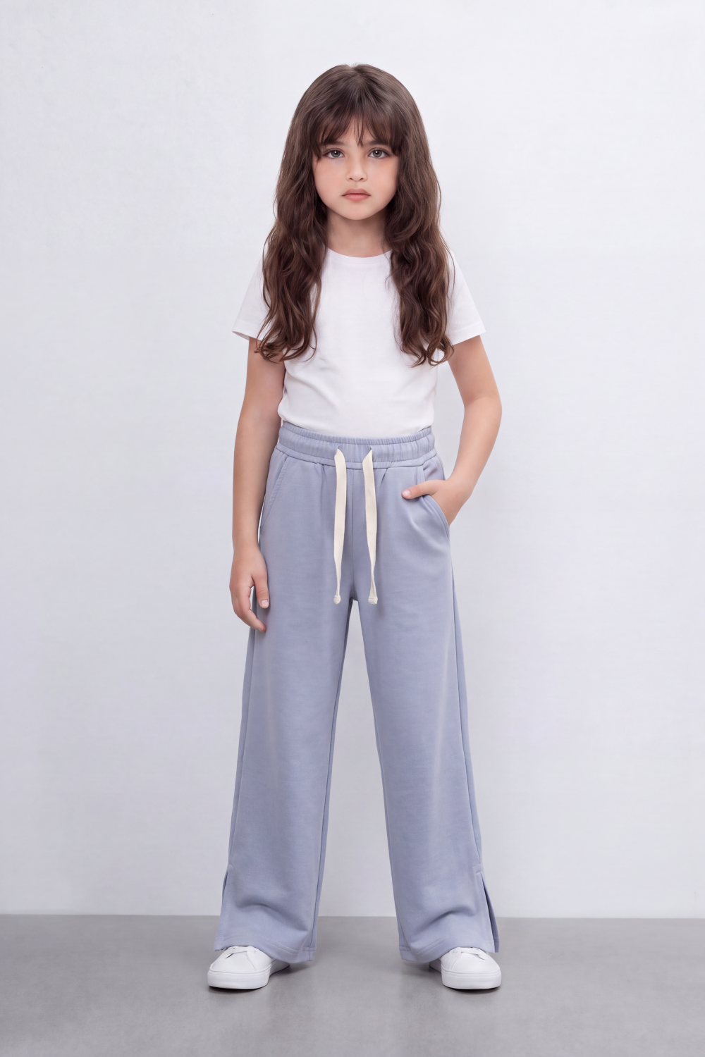 Girl's Tomato Store Pants Elastic Drawstring Waist Side Pocket Detail