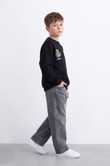 Boy's Tomato Store Winter Fleece Sweatshirt Bold Pixel Game Back Graphic Oversize