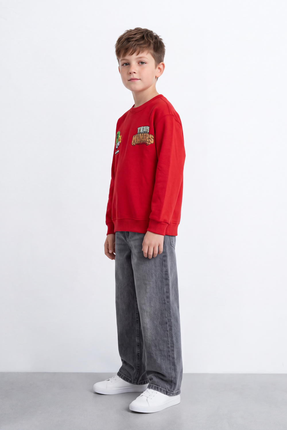 Boy's Tomato Store Winter Fleece Sweatshirt Bold Pixel Game Back Graphic Oversize