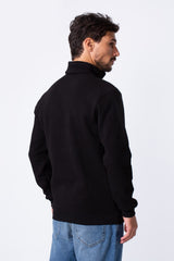 Men's Quarter-Zip Mock Neck Sweatshirt Detailed Tomato Store With Elasticated Cuffs And Ham