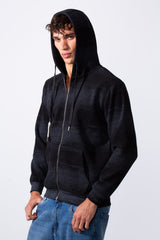 Men's Slim Fit Tie Dye Full Zip Hood Sweatshirt