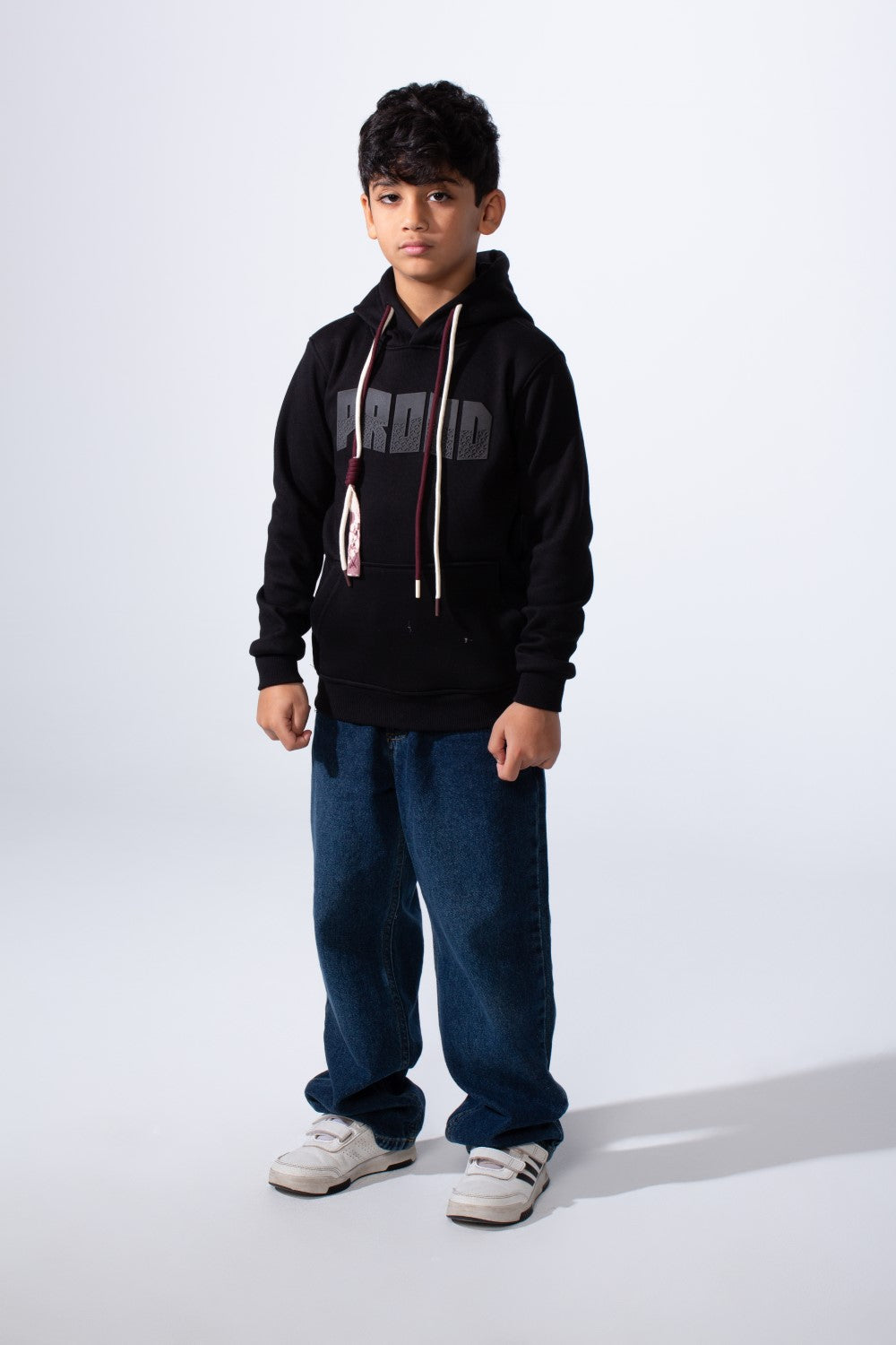 Boy’s Slim Fit Modern Comfort For Everyday Wear Front Print Hood Sweatshirt