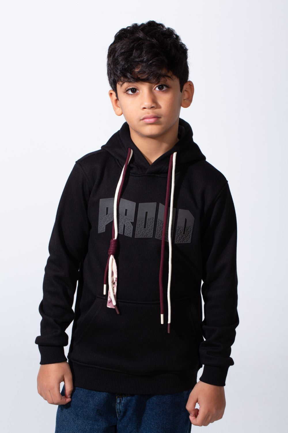 Boy’s Slim Fit Modern Comfort For Everyday Wear Front Print Hood Sweatshirt