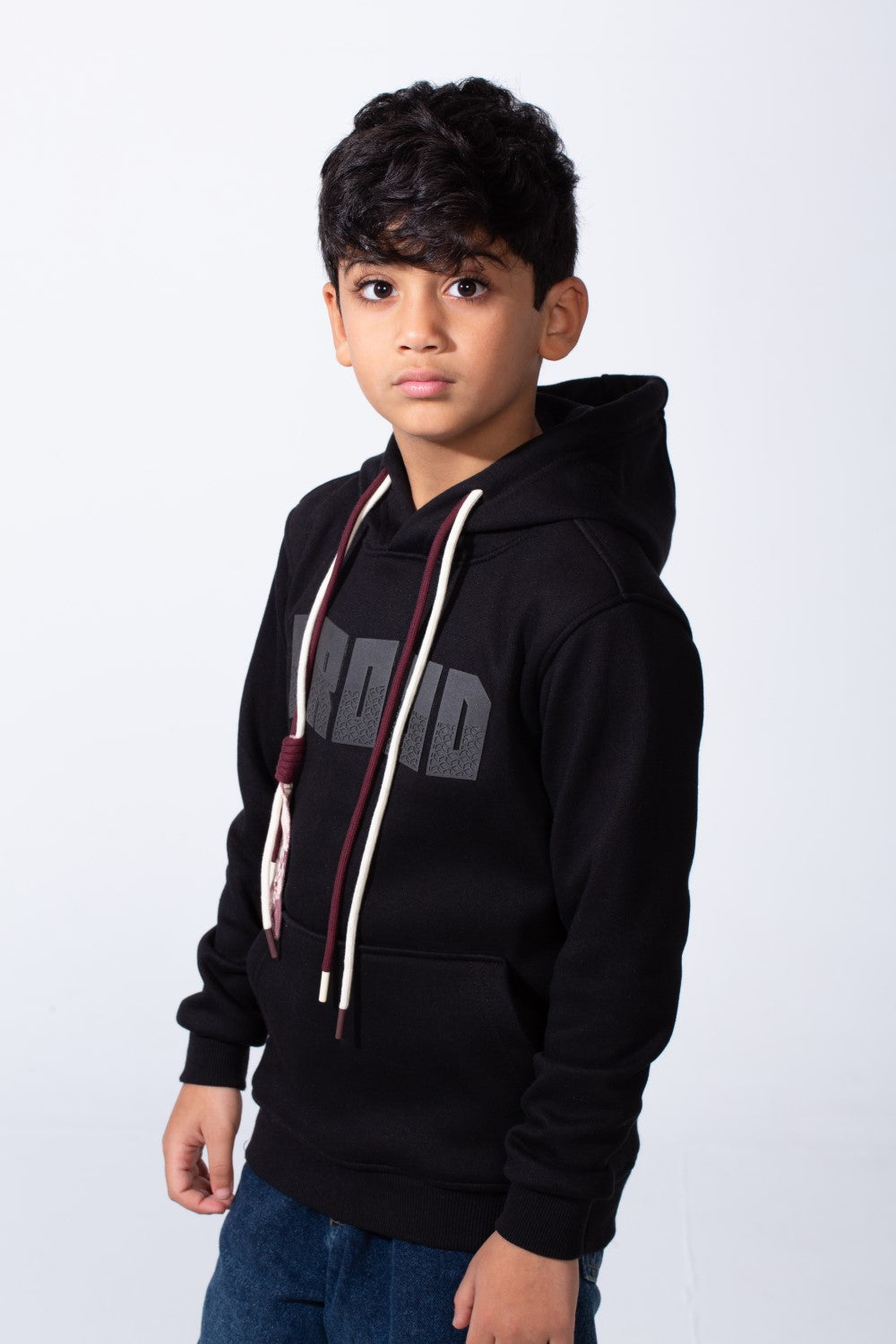 Boy’s Slim Fit Modern Comfort For Everyday Wear Front Print Hood Sweatshirt