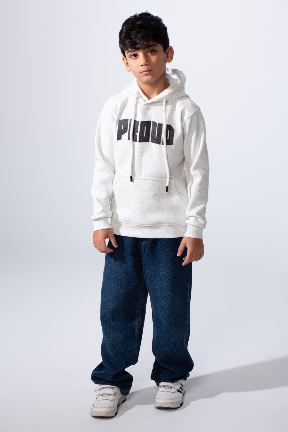 Boy’s Slim Fit Modern Comfort For Everyday Wear Front Print Hood Sweatshirt
