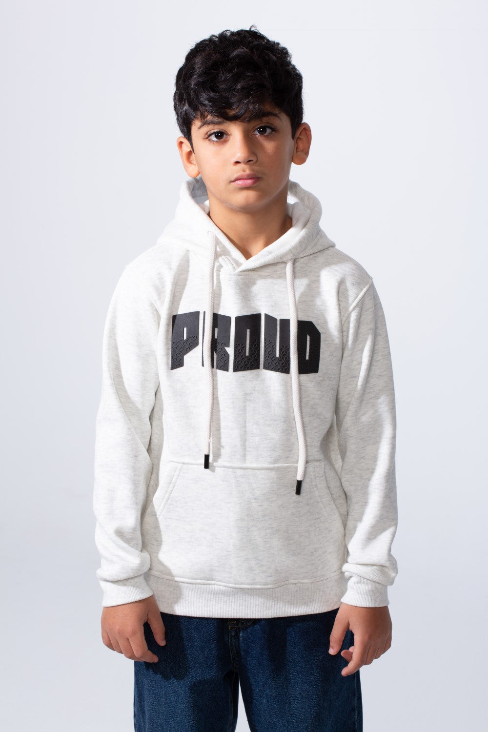 Boy’s Slim Fit Modern Comfort For Everyday Wear Front Print Hood Sweatshirt
