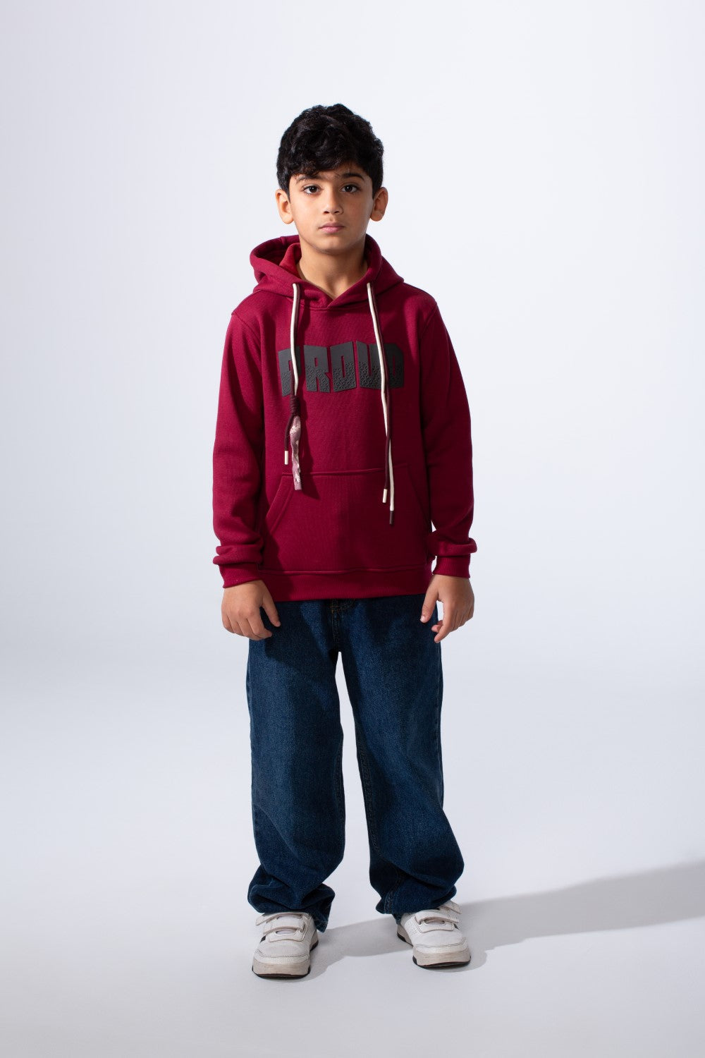Boy’s Slim Fit Modern Comfort For Everyday Wear Front Print Hood Sweatshirt