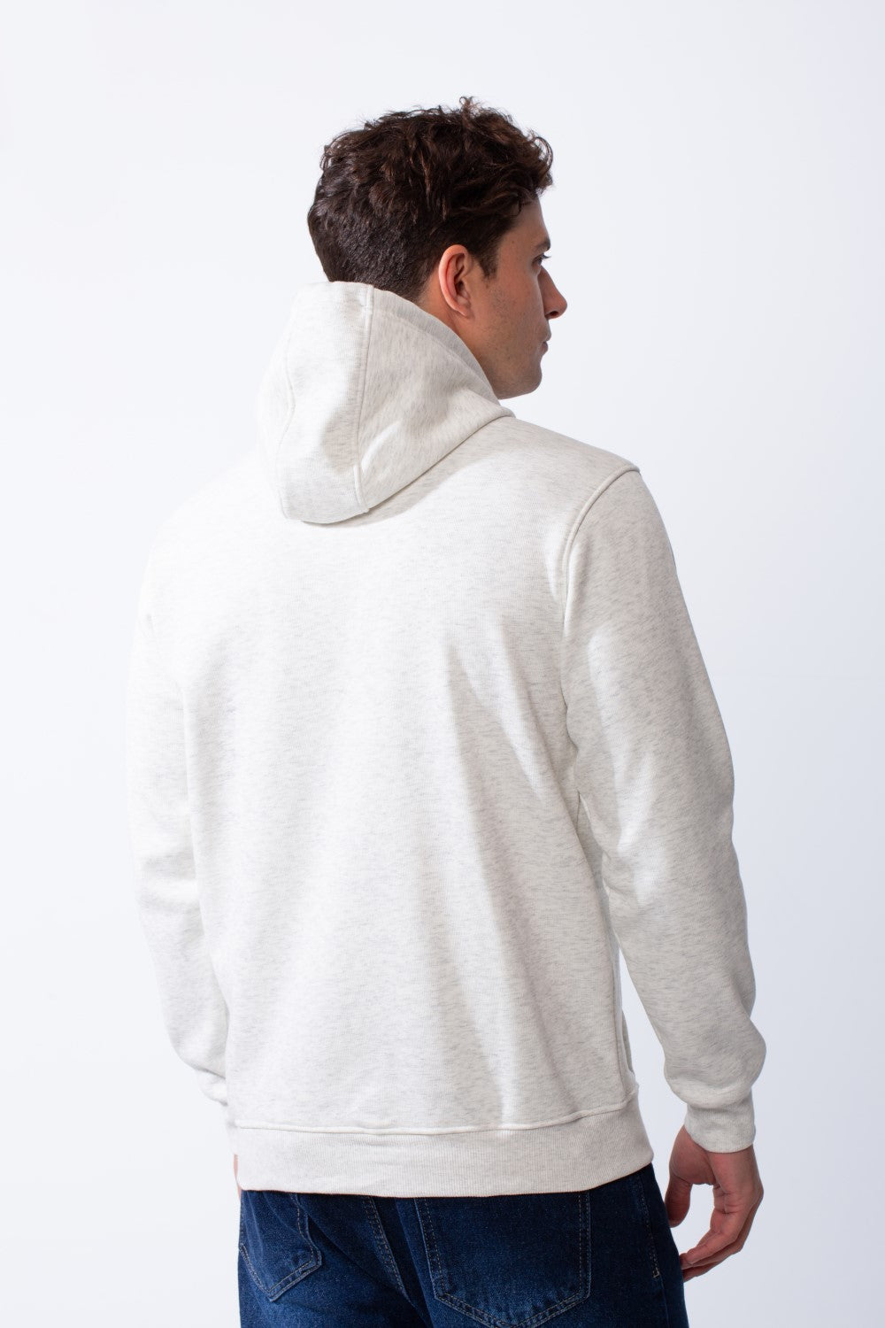 Men's Kangaroo Pockets Bold Text Chest Print Long Sleeves Slim Fit Hooded Daily Wear Comfy Sweatshirt