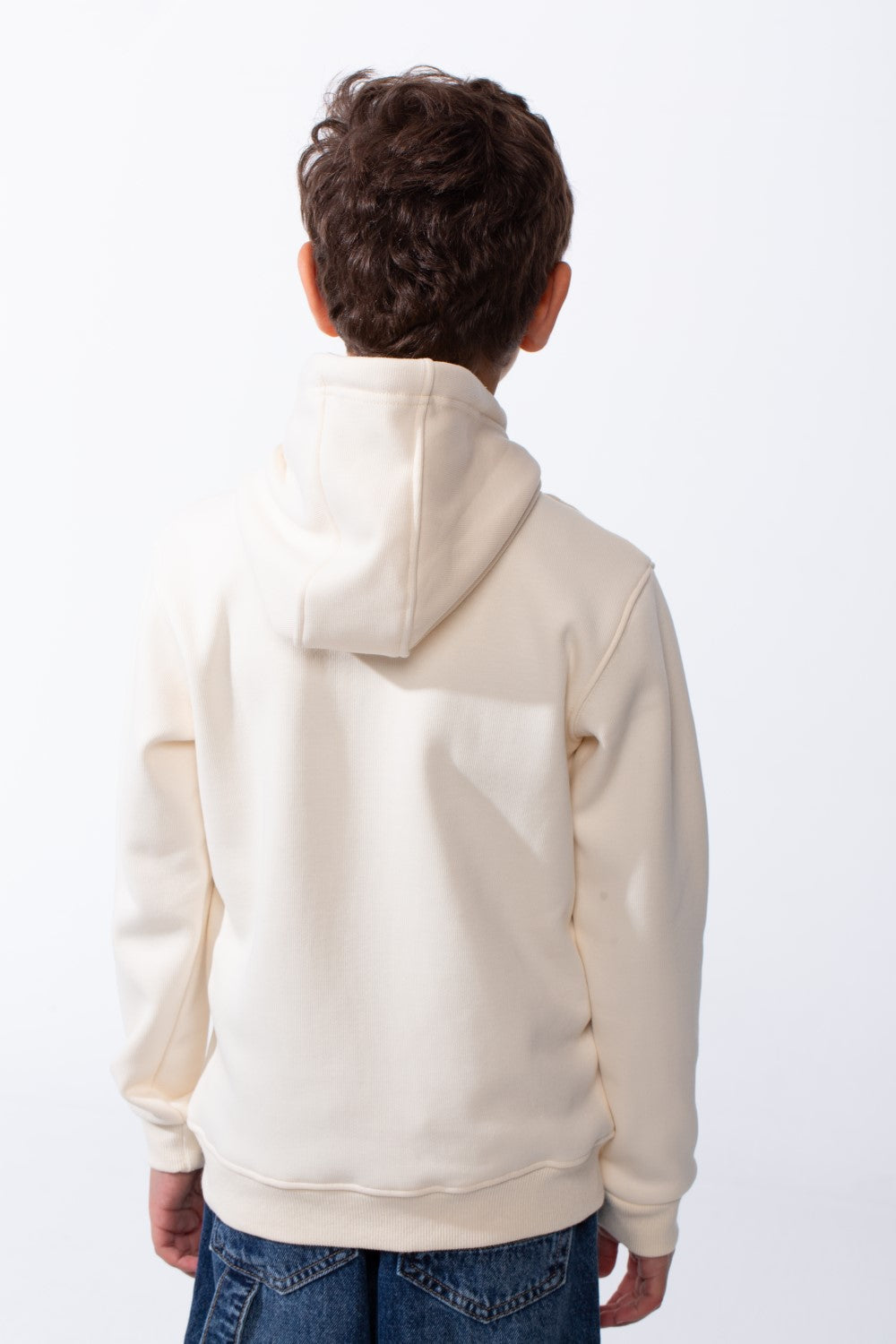 Boy's Drawstring Hood Front Kangaroo Pockets Bold Graphic Text Print Everyday Practicality Modern Sweatshirt