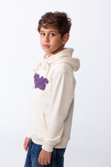Boy's Drawstring Hood Front Kangaroo Pockets Bold Graphic Text Print Everyday Practicality Modern Sweatshirt